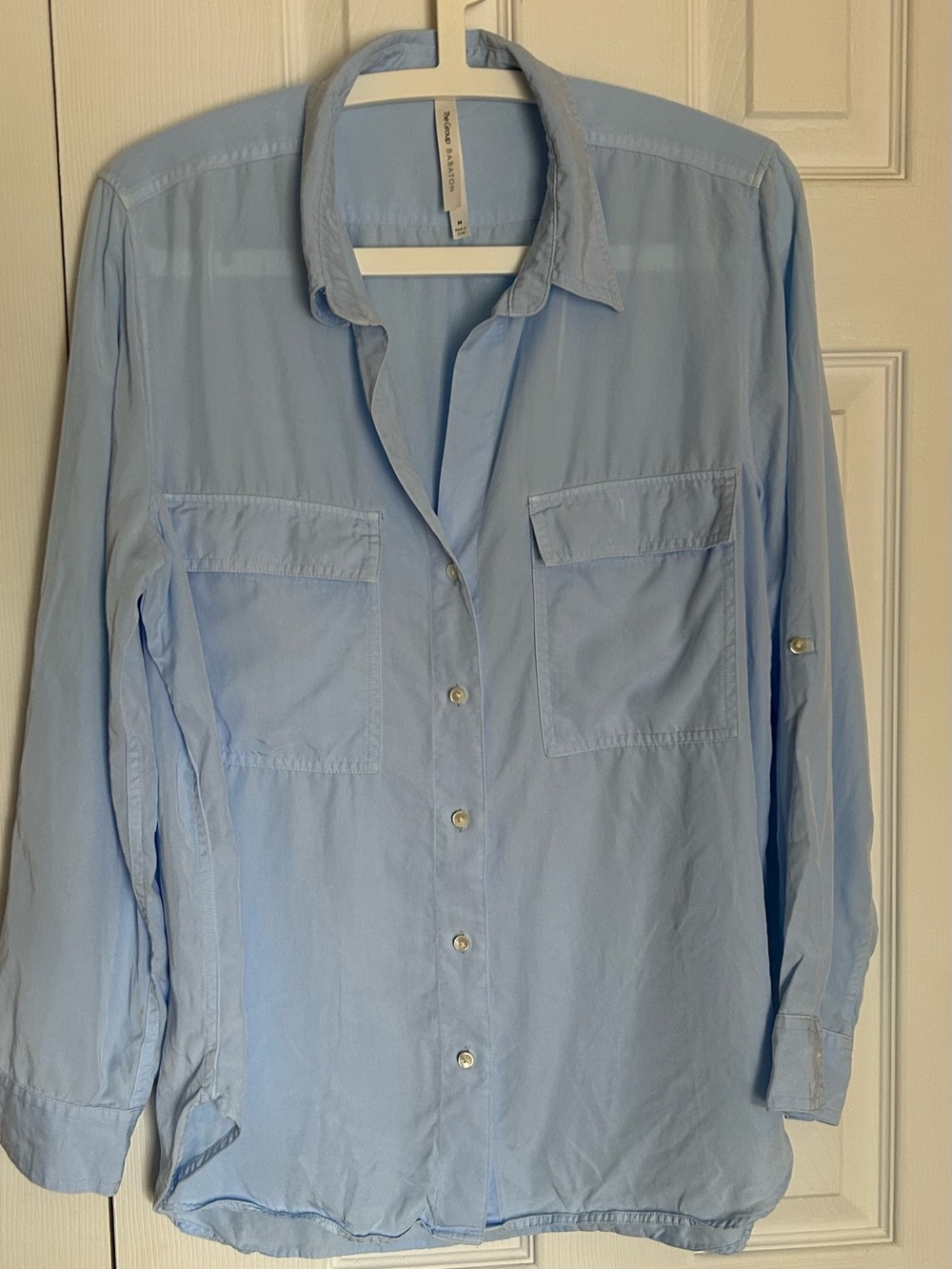 The Group Babaton Light Blue Button-Up Shirt - medium